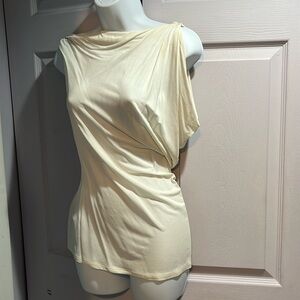 White asymmetrical top.  Off white.